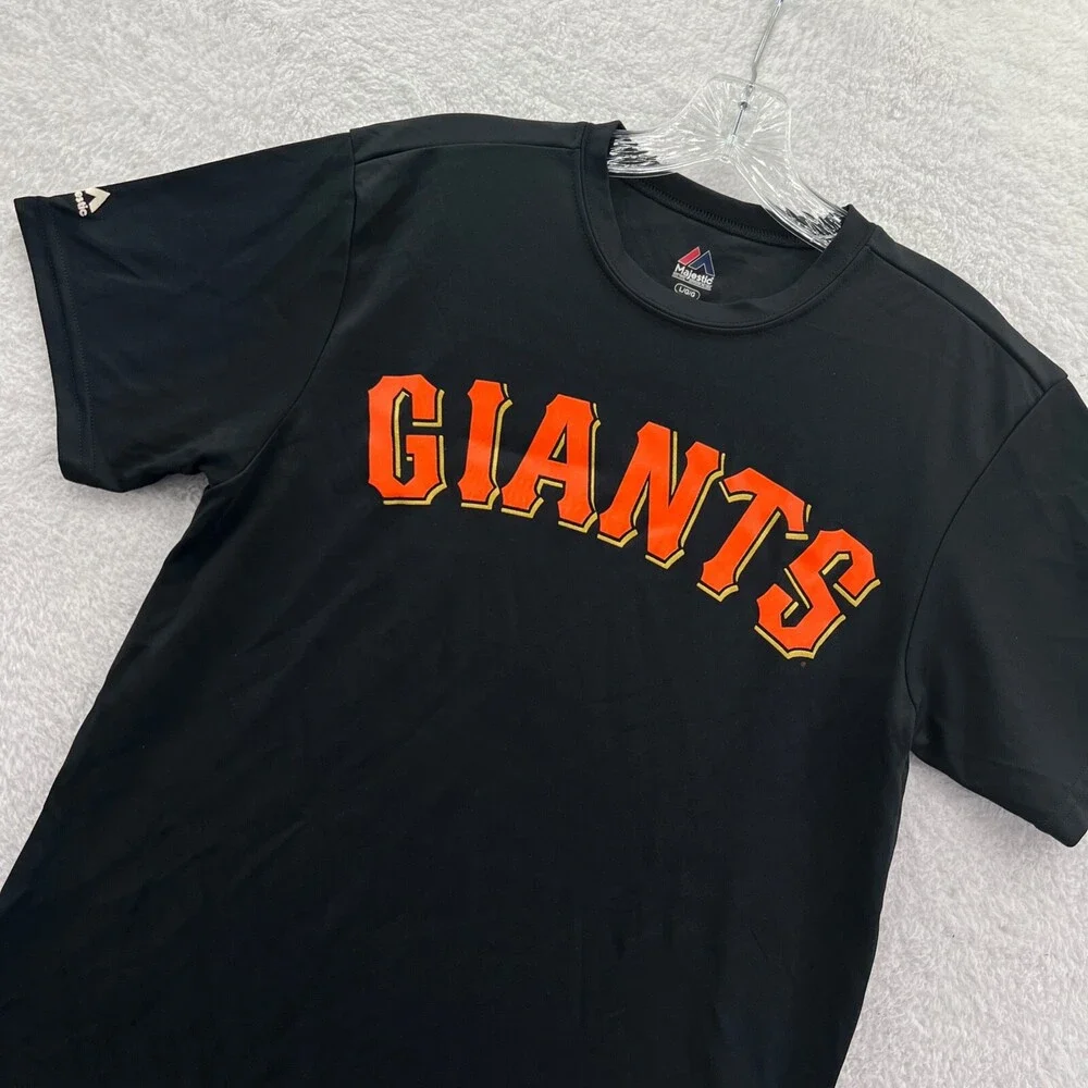NEW Majestic San Francisco Giants Shirt Boys Large Black MLB Baseball Athletic r